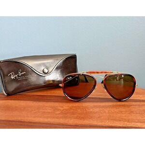 Vintage Ray-Ban Aviator Sunglasses 62-14 Tortoiseshell Outdoorsman B&L w Case